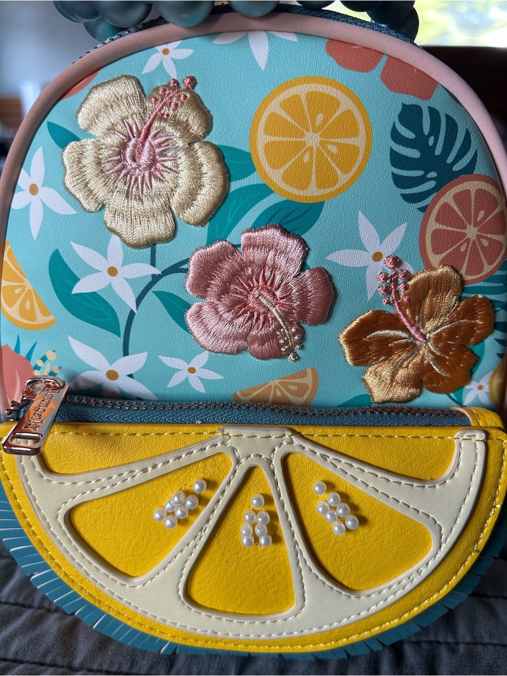 Loungefly Floral Citrus Mini Backpack - Picture 6 of 13